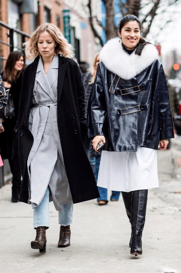 冬季时髦精必会的大衣叠穿法则!_休闲_组合_皮衣