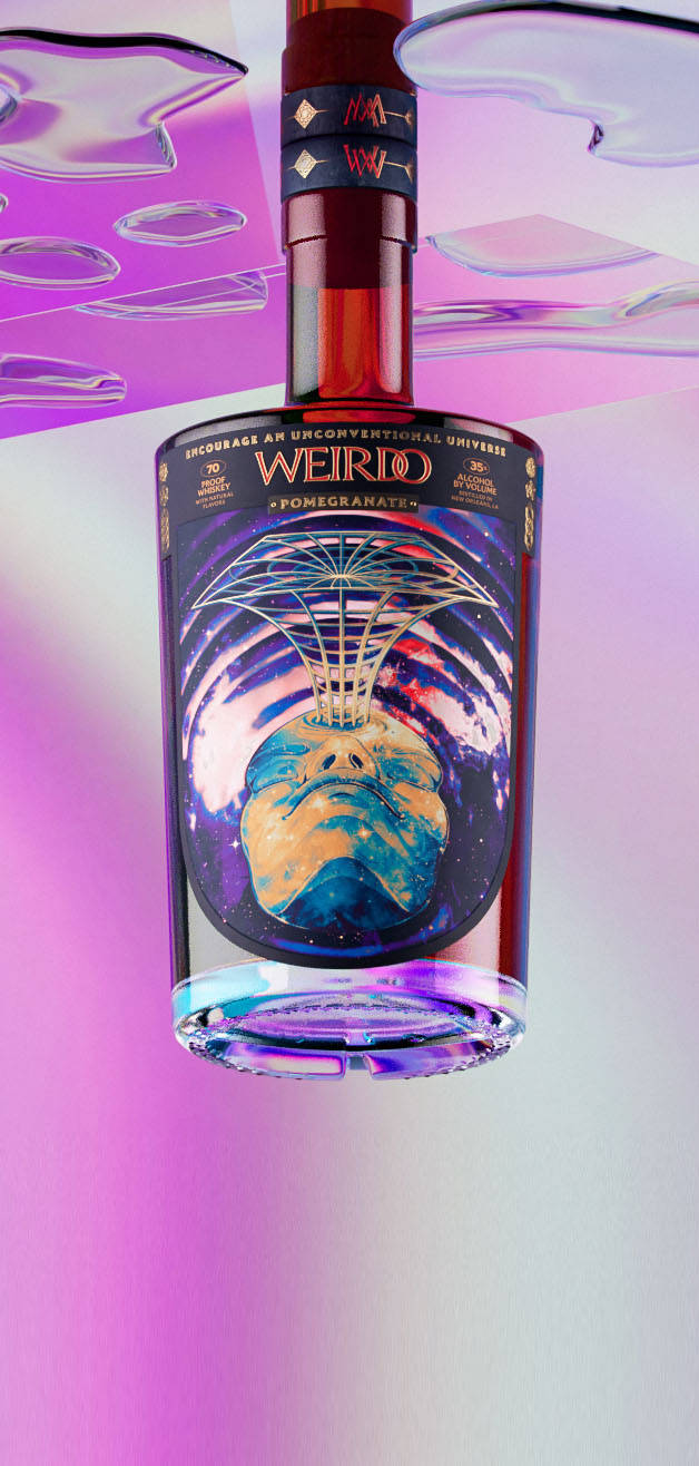 色彩斑斓五彩缤纷的白酒包装设计充满未来科幻_星空_科技_图案