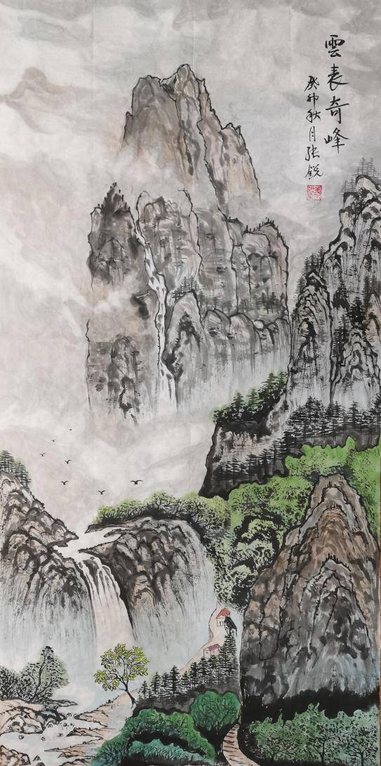 画家张锐受邀参加"北京书画展",其作品在展览中被藏家收藏_爱好者