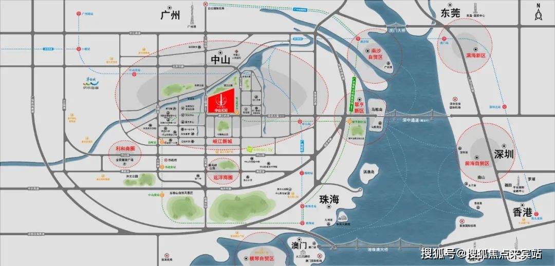 內通24鎮區 營造市域無界生活佔據一環核心位置,五大快速幹道環伺東向