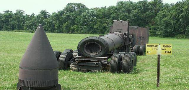 二战最凶猛迫击炮:美国小戴维,炮弹接近1米粗,一炮炸平一座山_德国