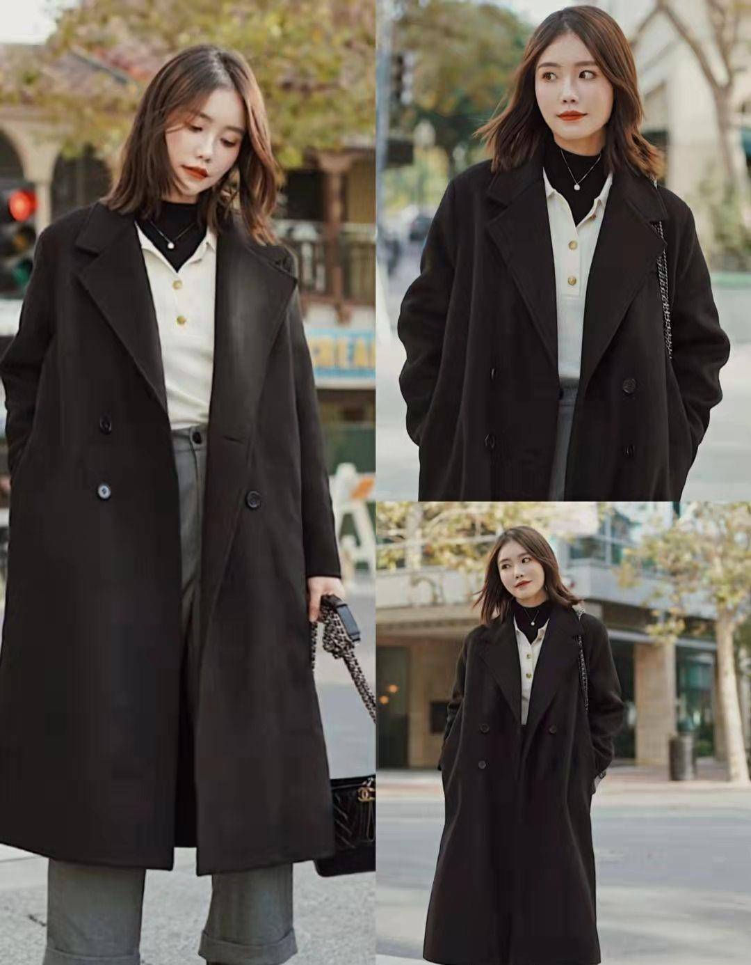 冬季黑色大衣怎么叠穿?