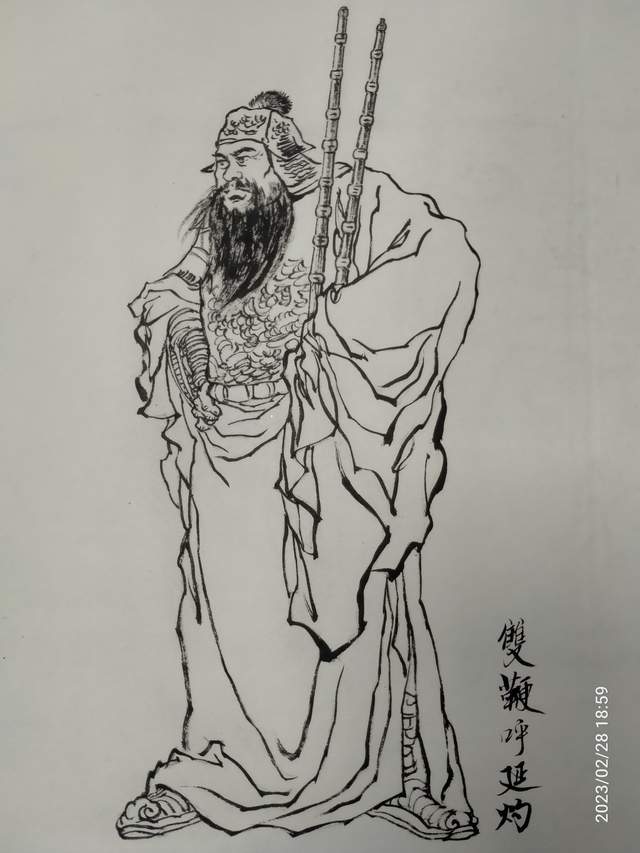著名画家张敏——2024龙年元旦鉴藏推荐水浒白描人物作品鉴赏