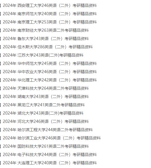 編輯2024年天津外國語大學241二外英語考研複習參考資料(真題大綱筆記