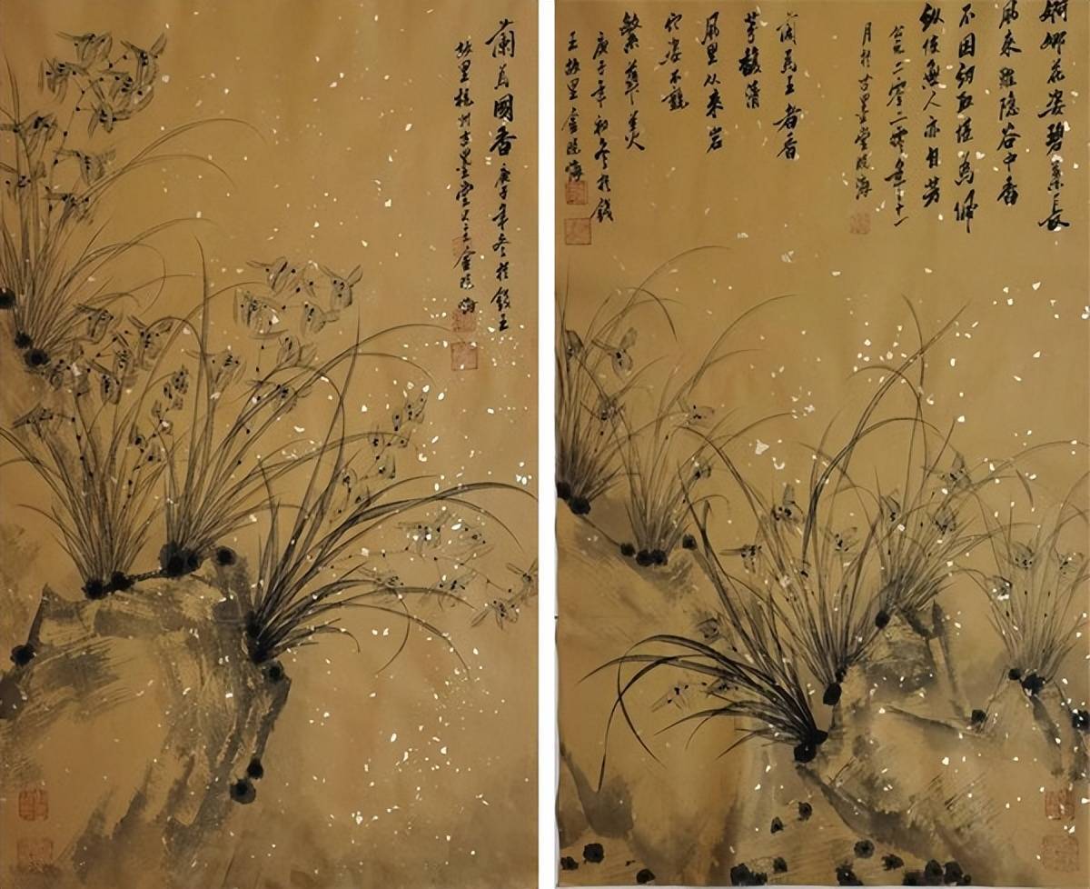 金晓海不但善于画兰花小品,更善于以兰花为题材创作巨幅画作,比如,有