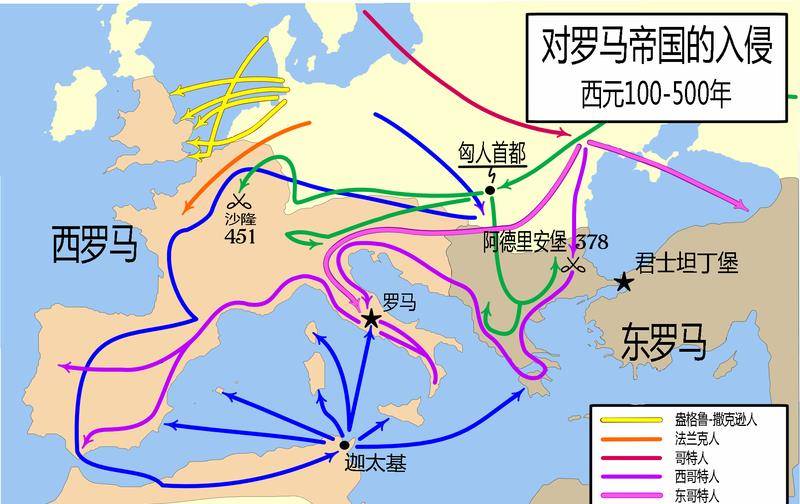 公元406年,面對西哥特人攻勢無法招架的羅馬帝國被迫從萊茵河地區調集