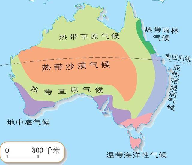 如果澳大利亚大陆南移15个纬度,降水分布恐将变成西多东少