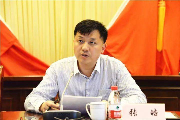 浮桥镇党委副书记,镇长候选人张皓主持会议.