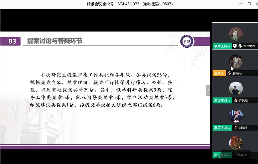 随后,社科研会代表黄嘉惠向与会老师详细介绍了本次接待日收集到的29