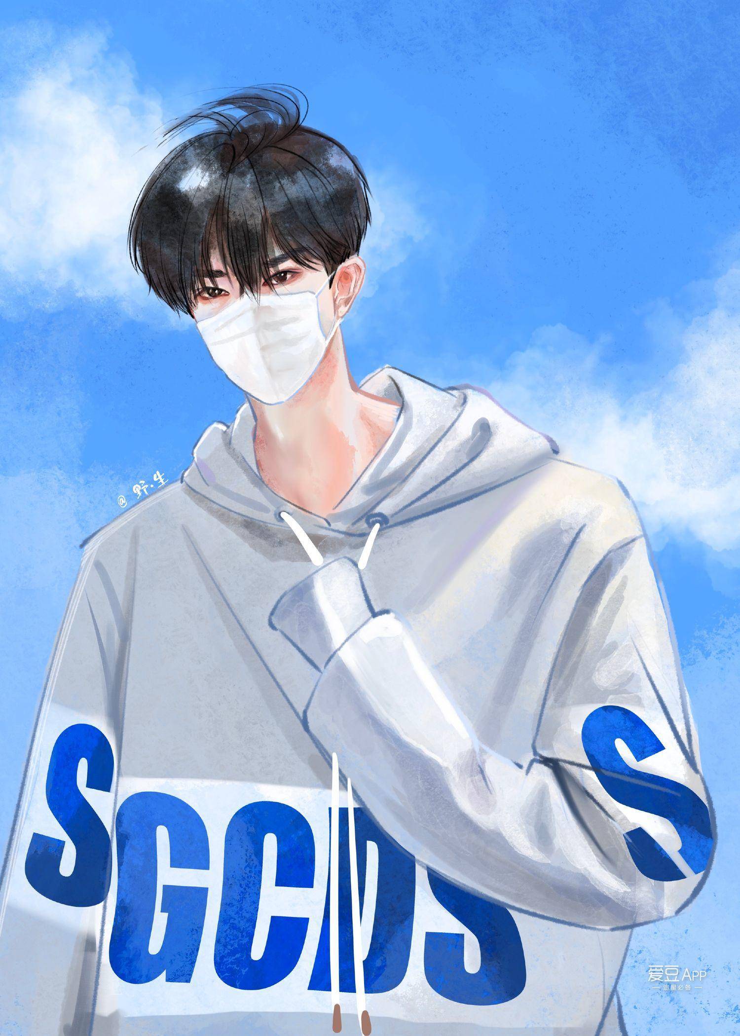 饭绘易烊千玺造型图,夏日的清凉扑面而来