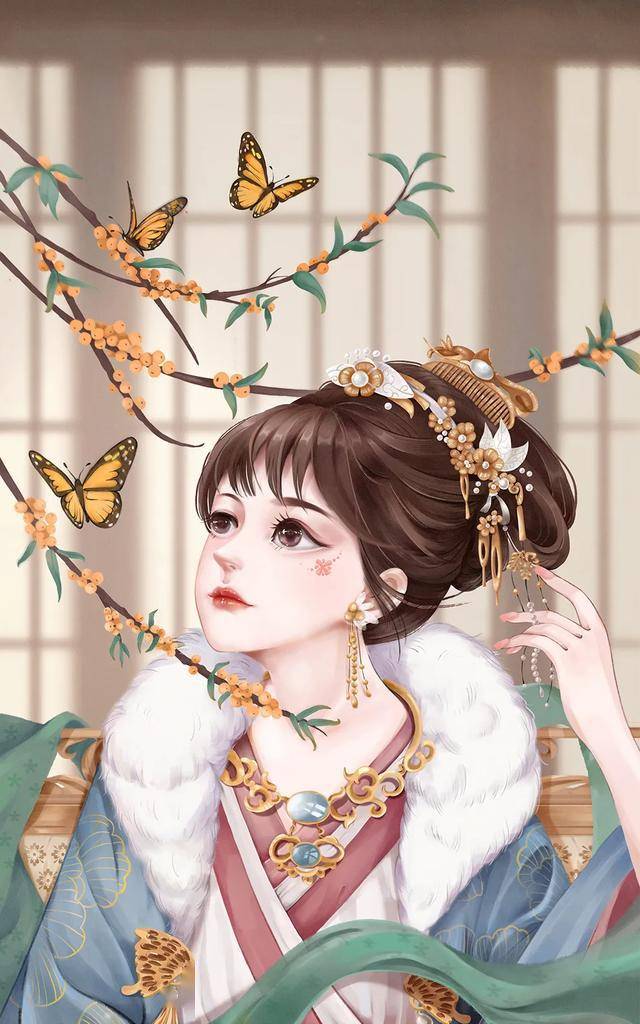 古风美人插画 | 我有一斛春,不知赠何人_手机搜狐网