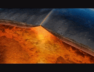 (什么是玄武岩点这里 ) 地幔流动就像一个巨大的发动机,推动了地壳和