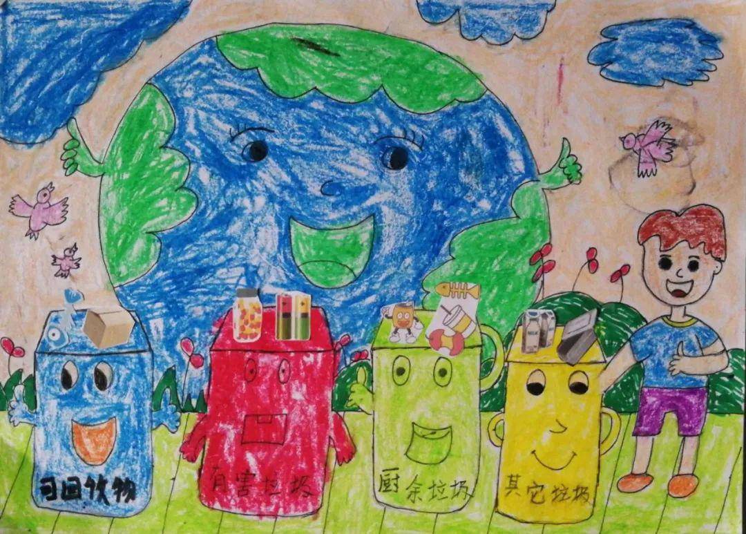 幼儿园绿色环保画简单图片