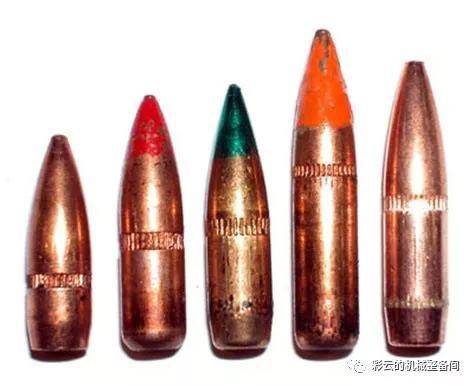 上图从左到右:m193普通弹弹头,m196曳光弹弹头(搭配m193普通弹的