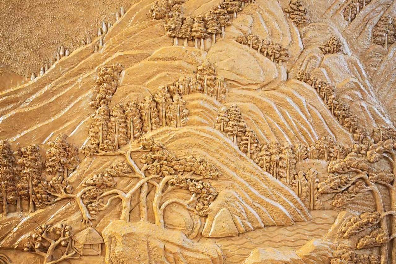 山水风景浮雕制作_浮雕_山水_风景
