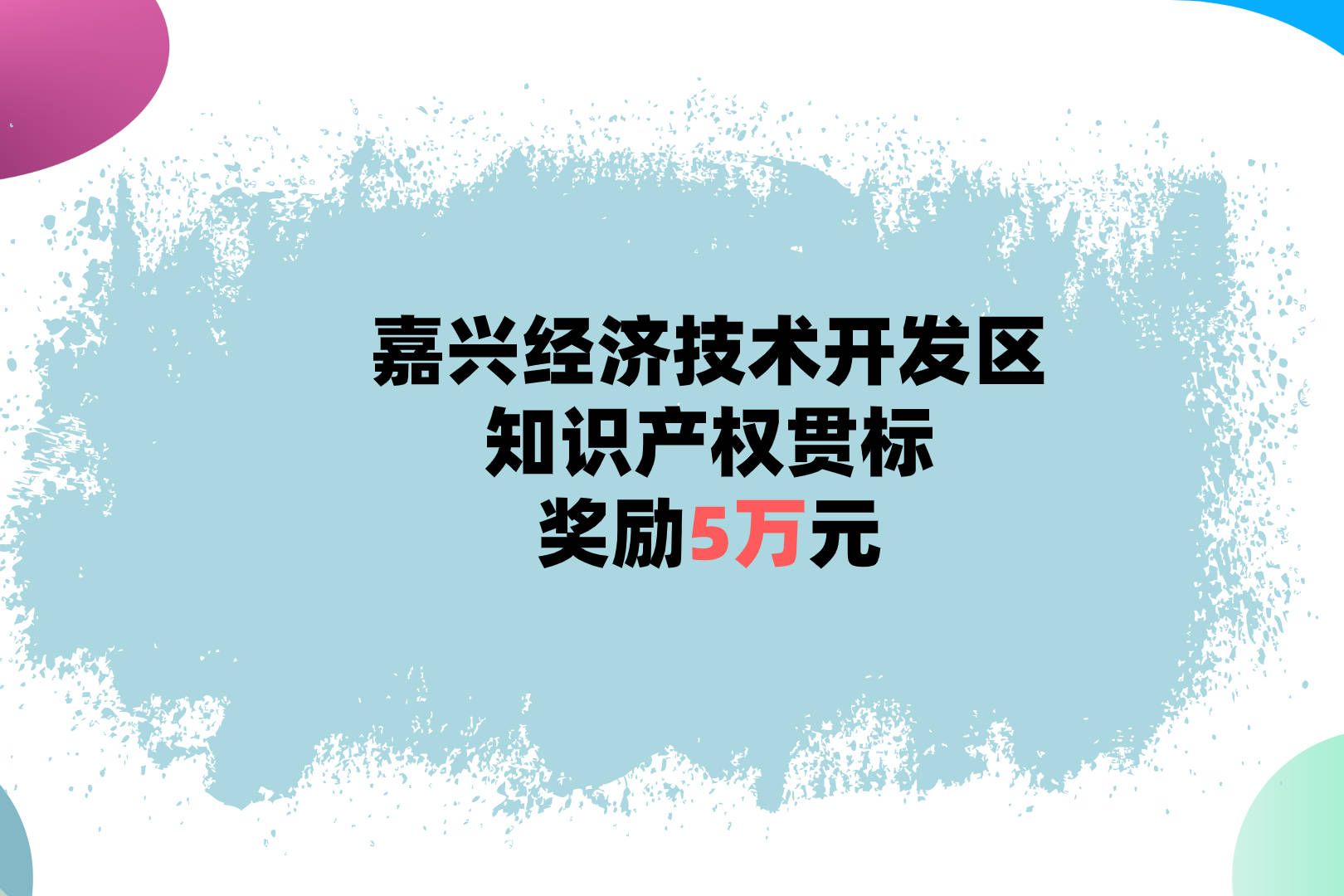 嘉兴经济技术发开区贯标奖励5万元