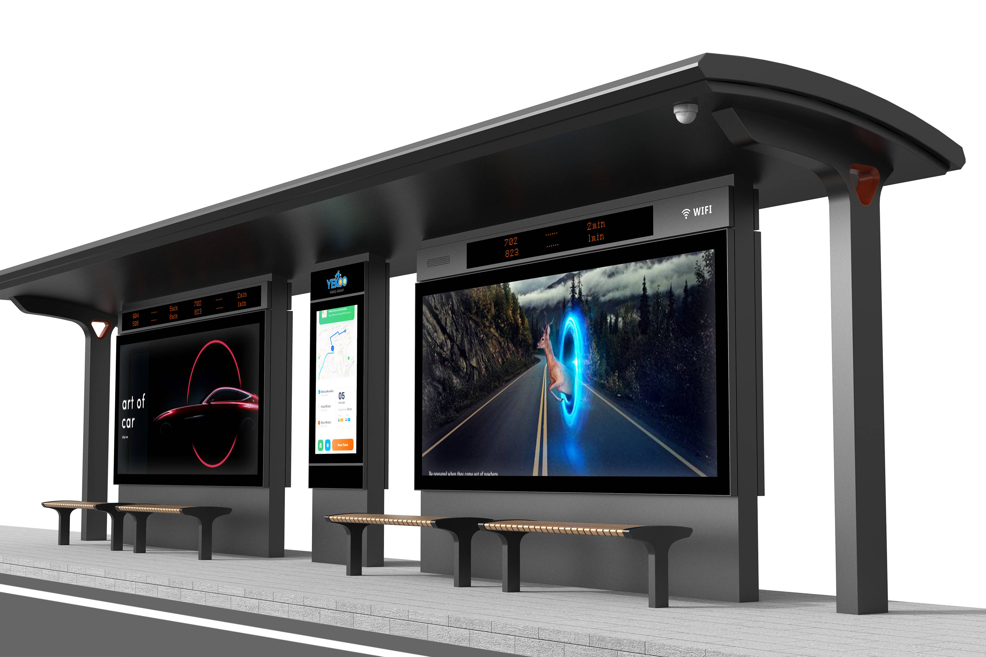 智能款户外智慧公交站台候车亭生产厂家