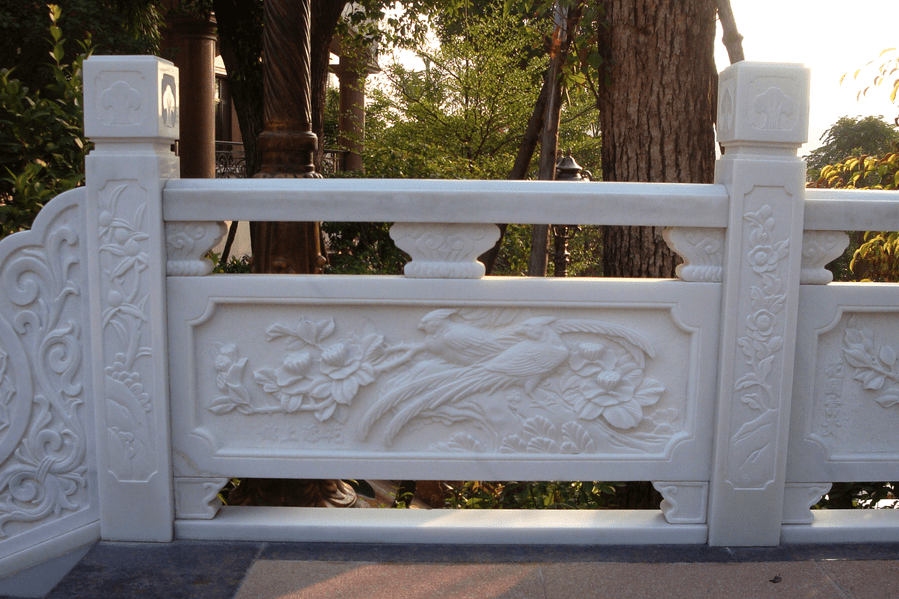 汉白玉栏杆多少一米别墅庭院汉白玉石材栏杆款式