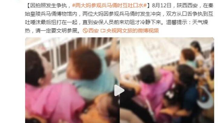 两大妈参观兵马俑时互吐口水，这事你怎么看？
