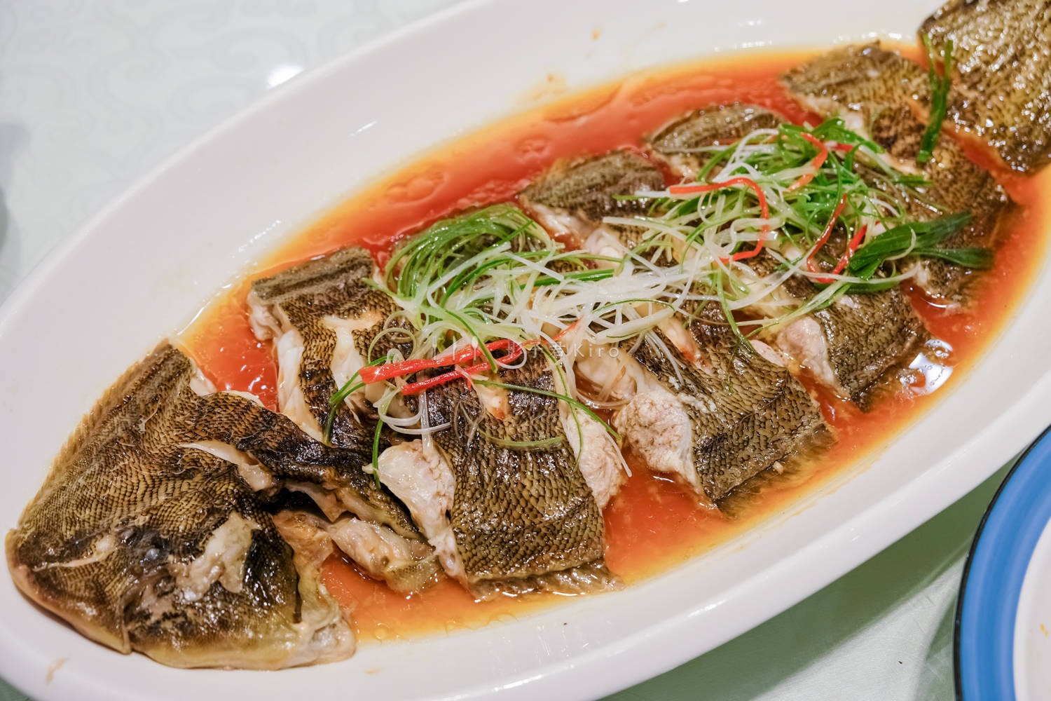 清蒸龙舌鱼,超大一份,也超好吃.