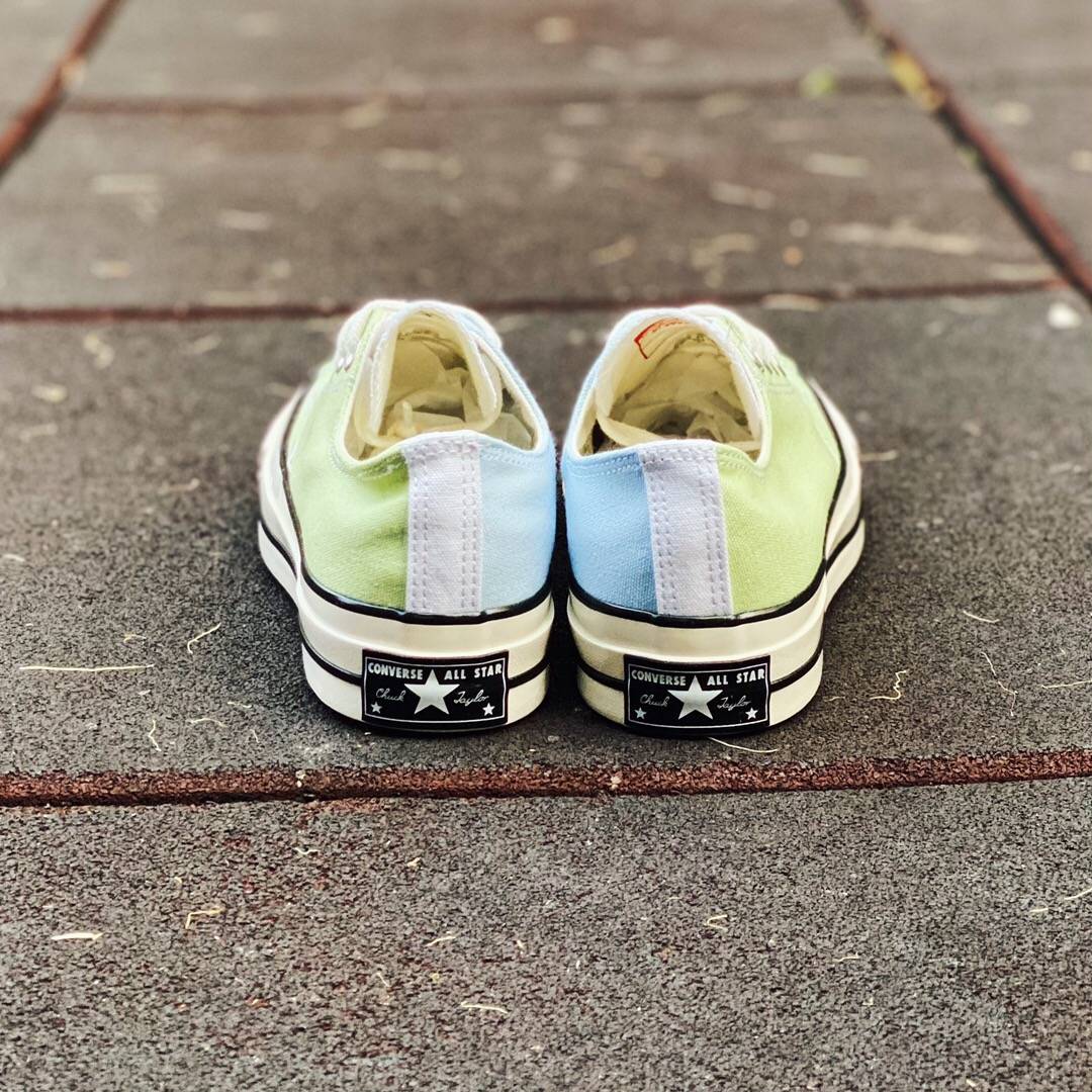 匡威蓝绿拼色冰淇淋帆布鞋 converse chuck 70s