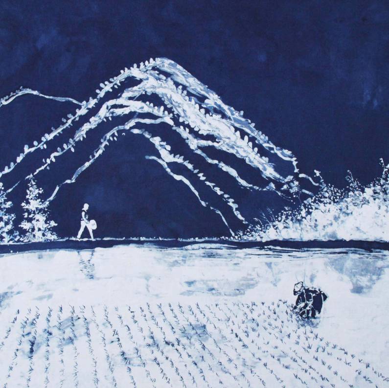 扎染技艺作品不过这种生成面料图案的防染工艺,以其迷幻的色彩与缥缈