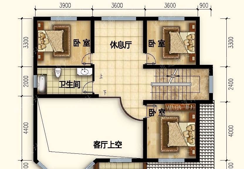 原创农村自建房设计图202㎡双层落地窗别墅设计
