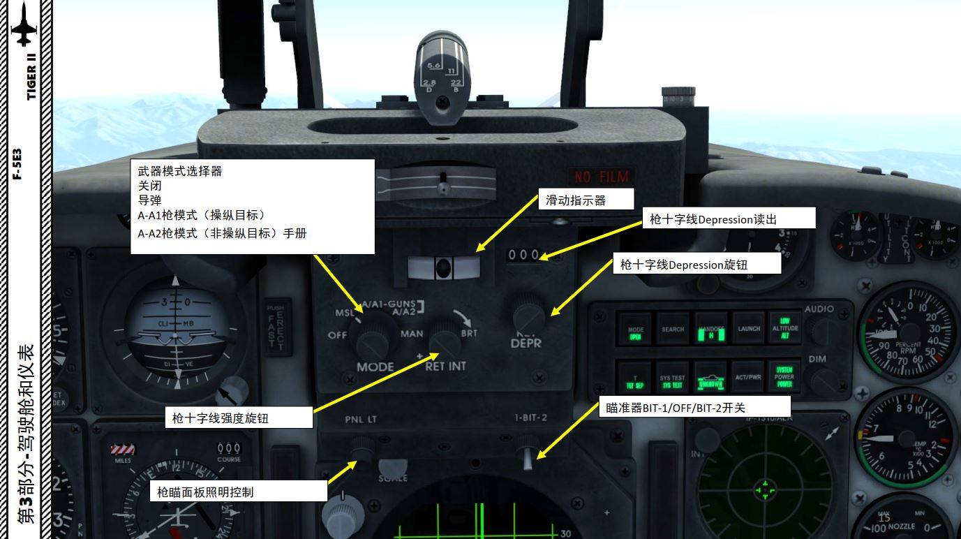 模拟飞行 f-5e tiger ii虎2 中文指南 3.3雷达面板