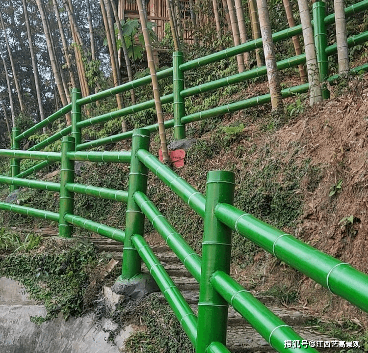 新农村仿竹护栏图片大全,公园里的仿竹围栏,景区水泥仿竹栏杆_竹子