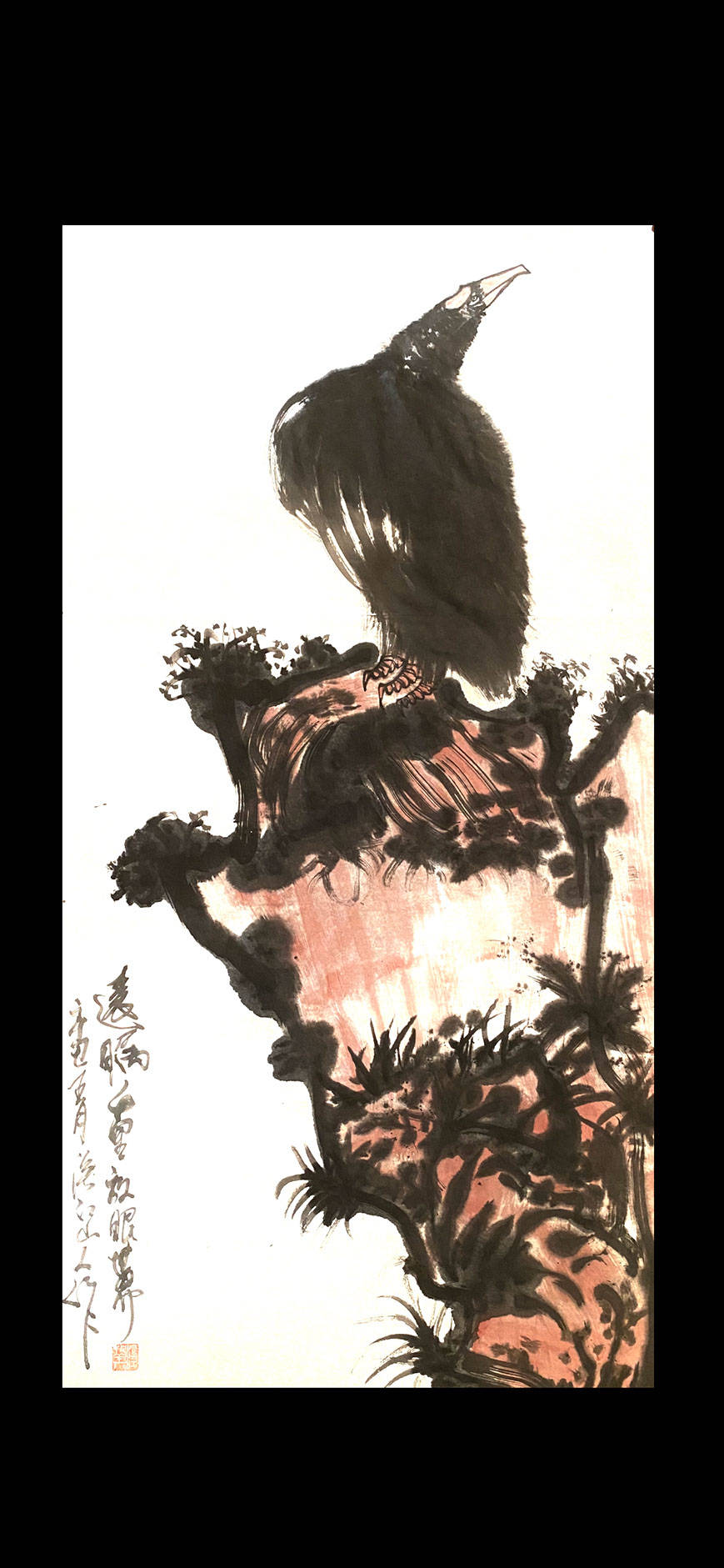 雄鹰展翅欲高飞实力派画家朱祖国画鹰作品欣赏