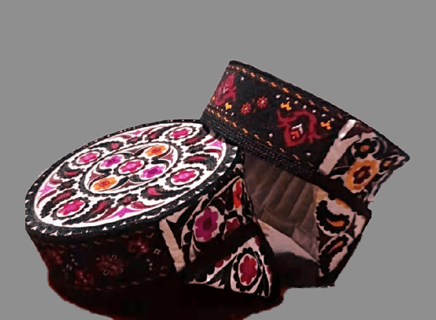 塔吉克妇女的帽子"库勒塔",非常精美,上面刺绣着妇女们各自喜欢的图案