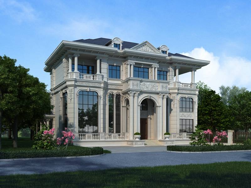 浙江农村三层别墅设计图,带你见识国内乡墅集中地的风格_罗马柱