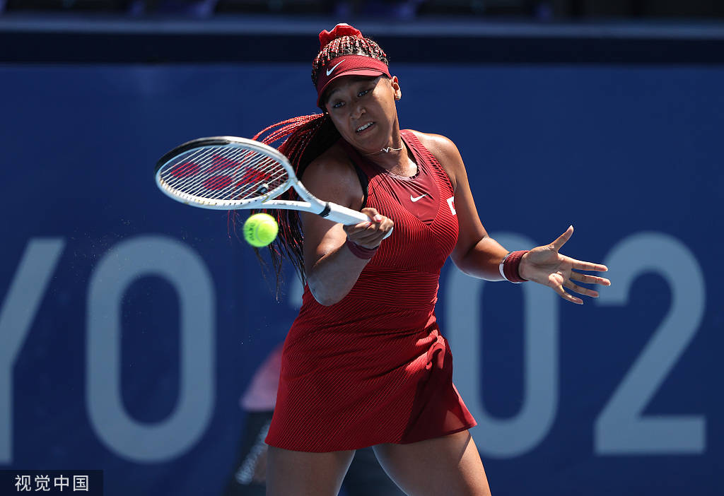 高清图网球女单大阪直美vs郑赛赛日本球星挥拍