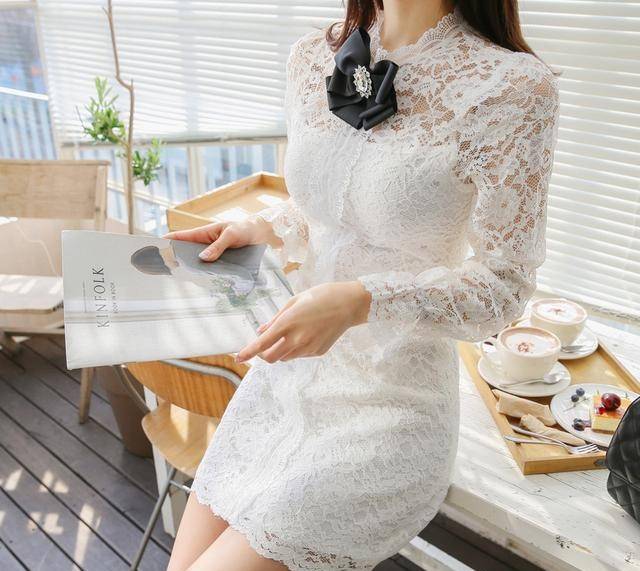 公主|韩国模特孙允珠白色绣花玫瑰公主连衣裙网拍