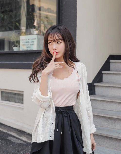 时尚|韩国模特尹爱智半身连衣裙装扮甜美淑女气质网拍
