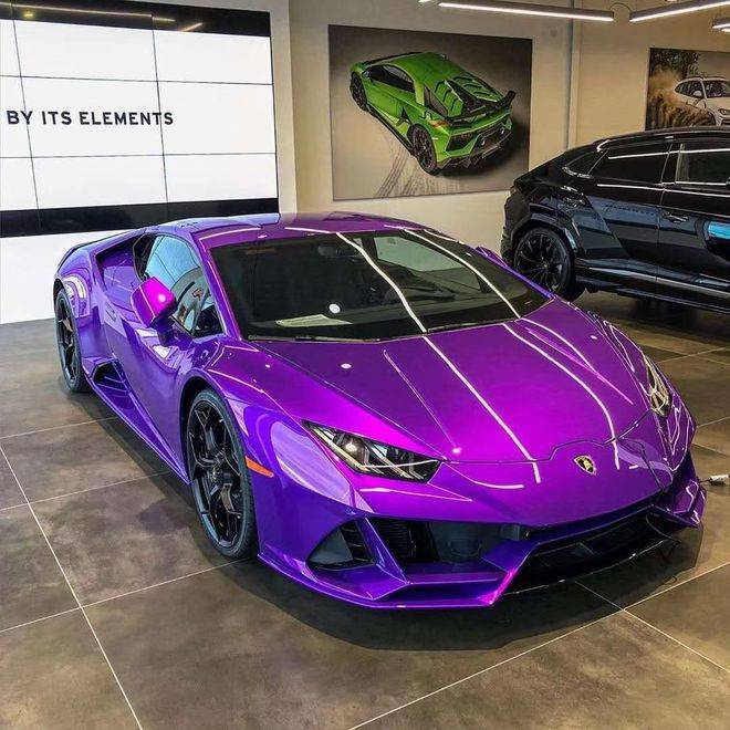 豪车贴膜-兰博基尼贴膜改色幻彩荧光紫-腾峰汽车俱乐部出品