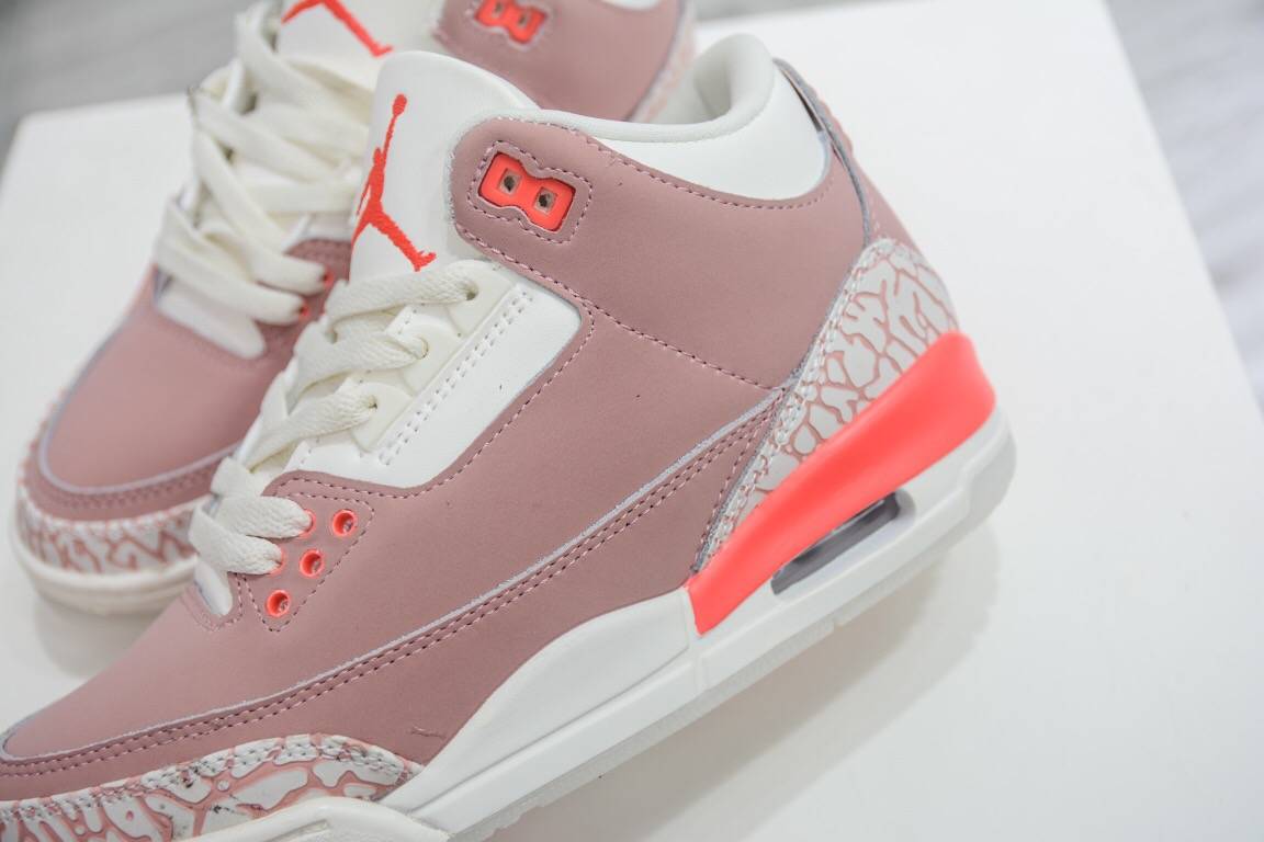 乔丹airjordan3樱花粉爆裂纹rustpink篮球鞋