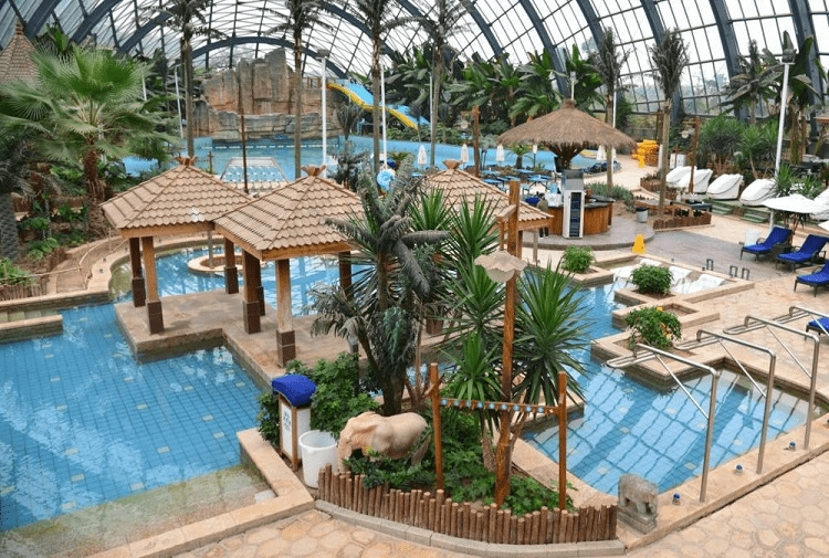 苍翠欲滴的树林区,树上探险,树屋等等,悦兮半岛温泉的地热水来源近