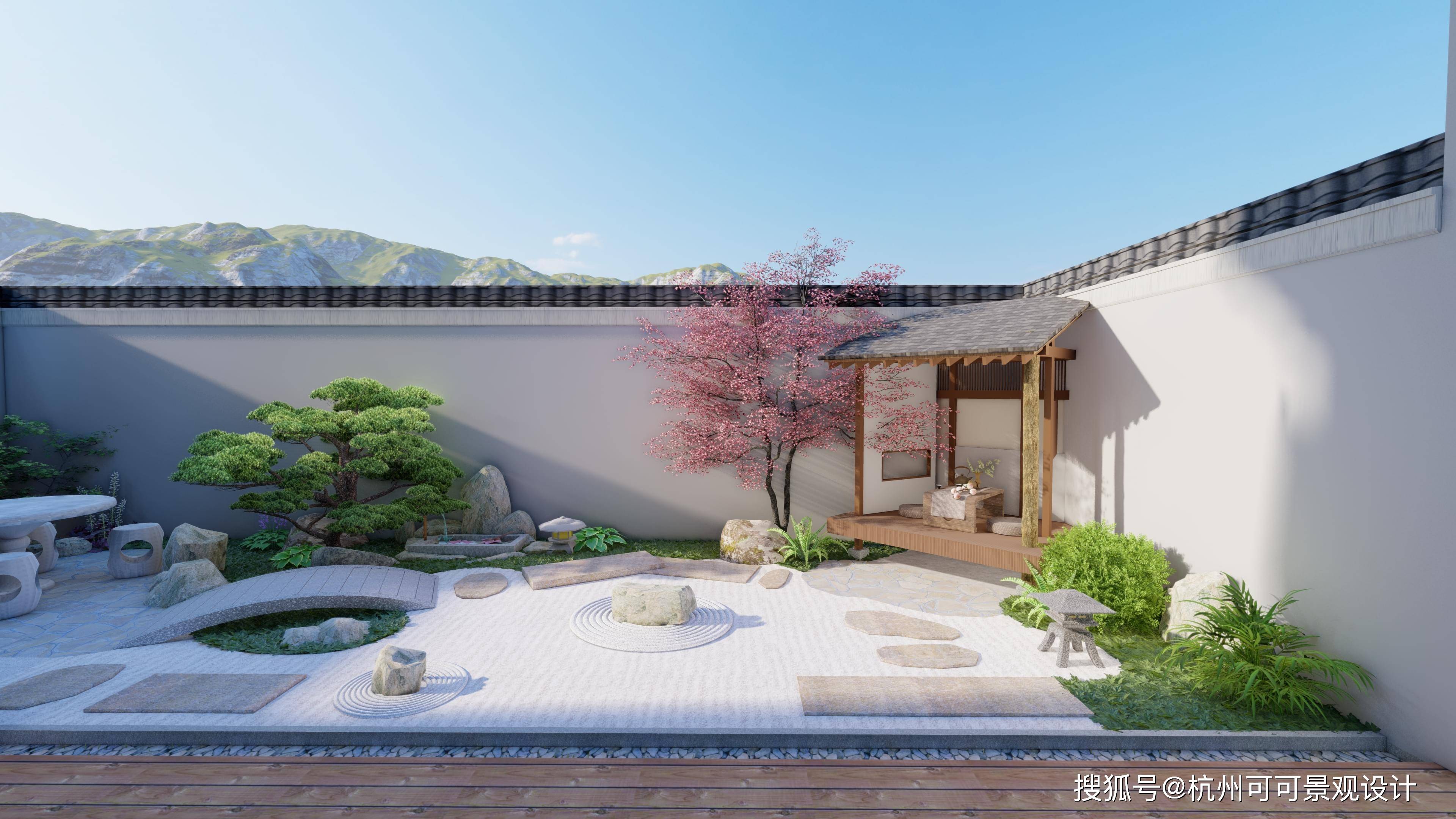 杭州别墅庭院设计日式庭院景观设计方寸之间自有天地很禅意