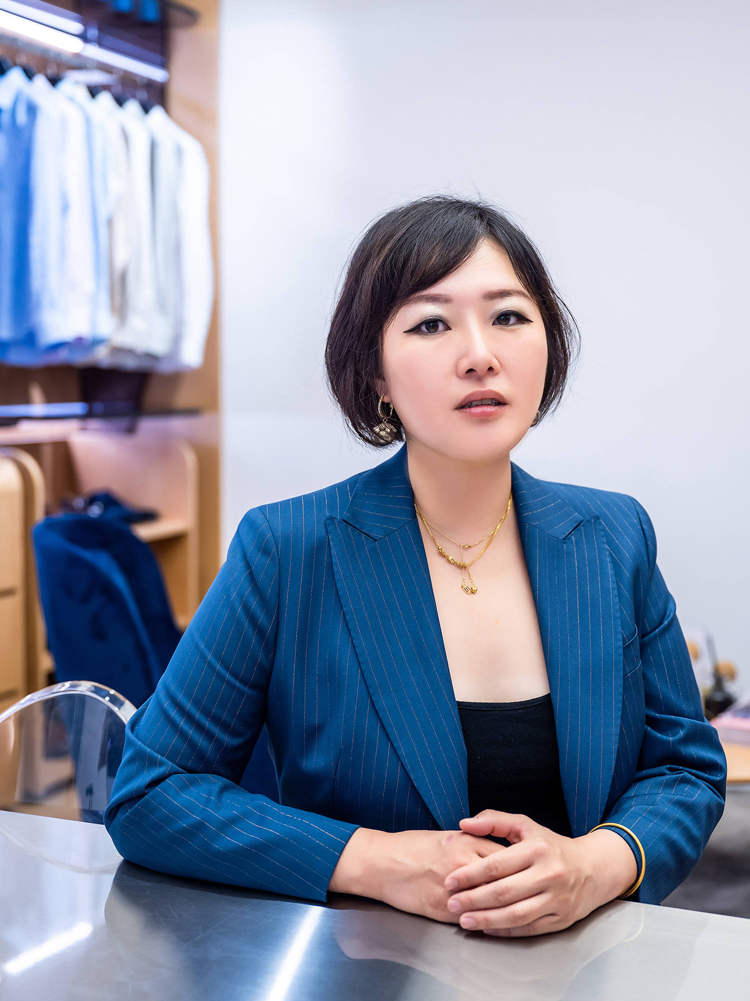 条纹|早秋时尚女西装，办公室里的时髦精