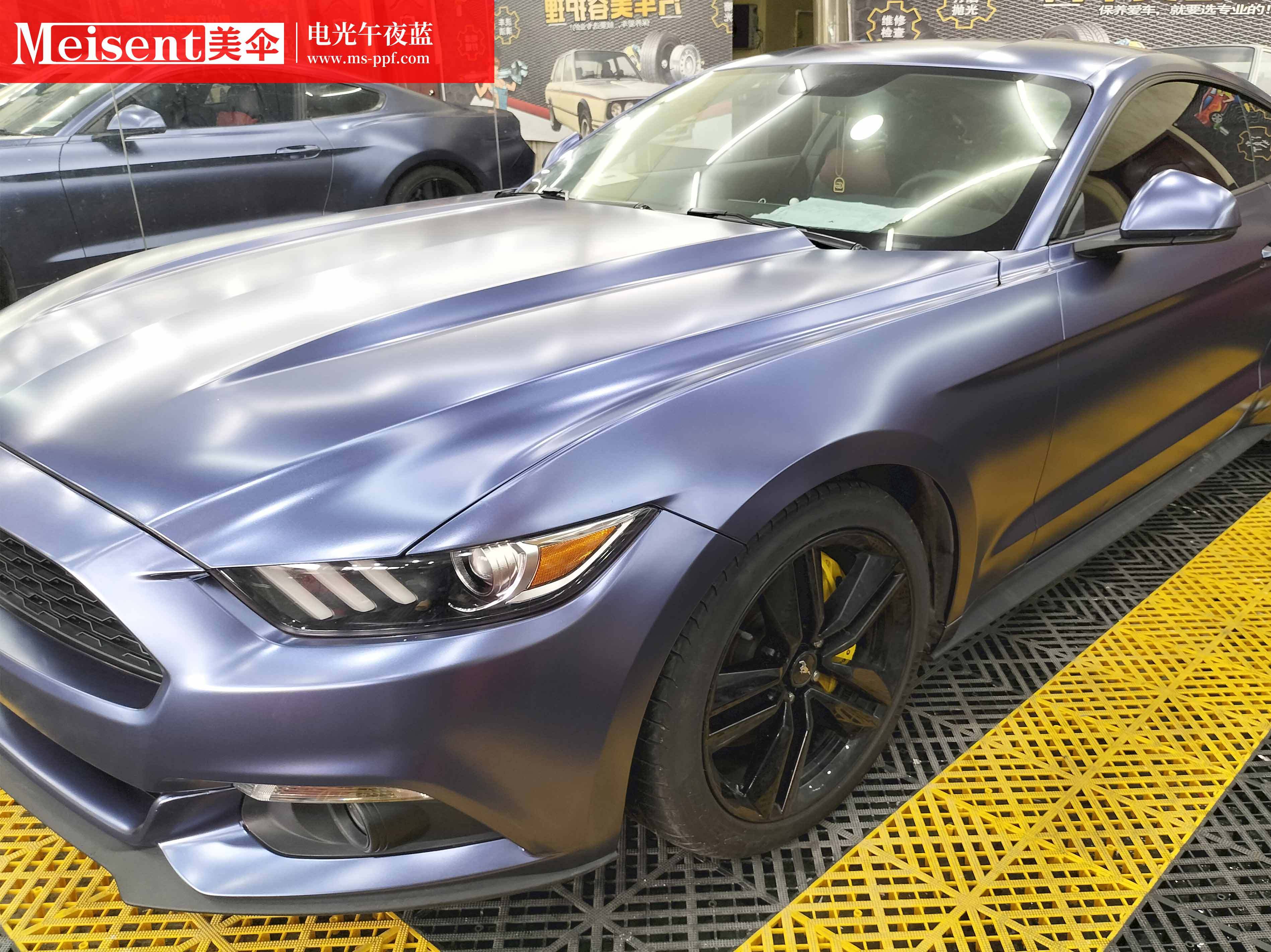 美国meisent美伞进口高端改色膜电光午夜蓝福特野马