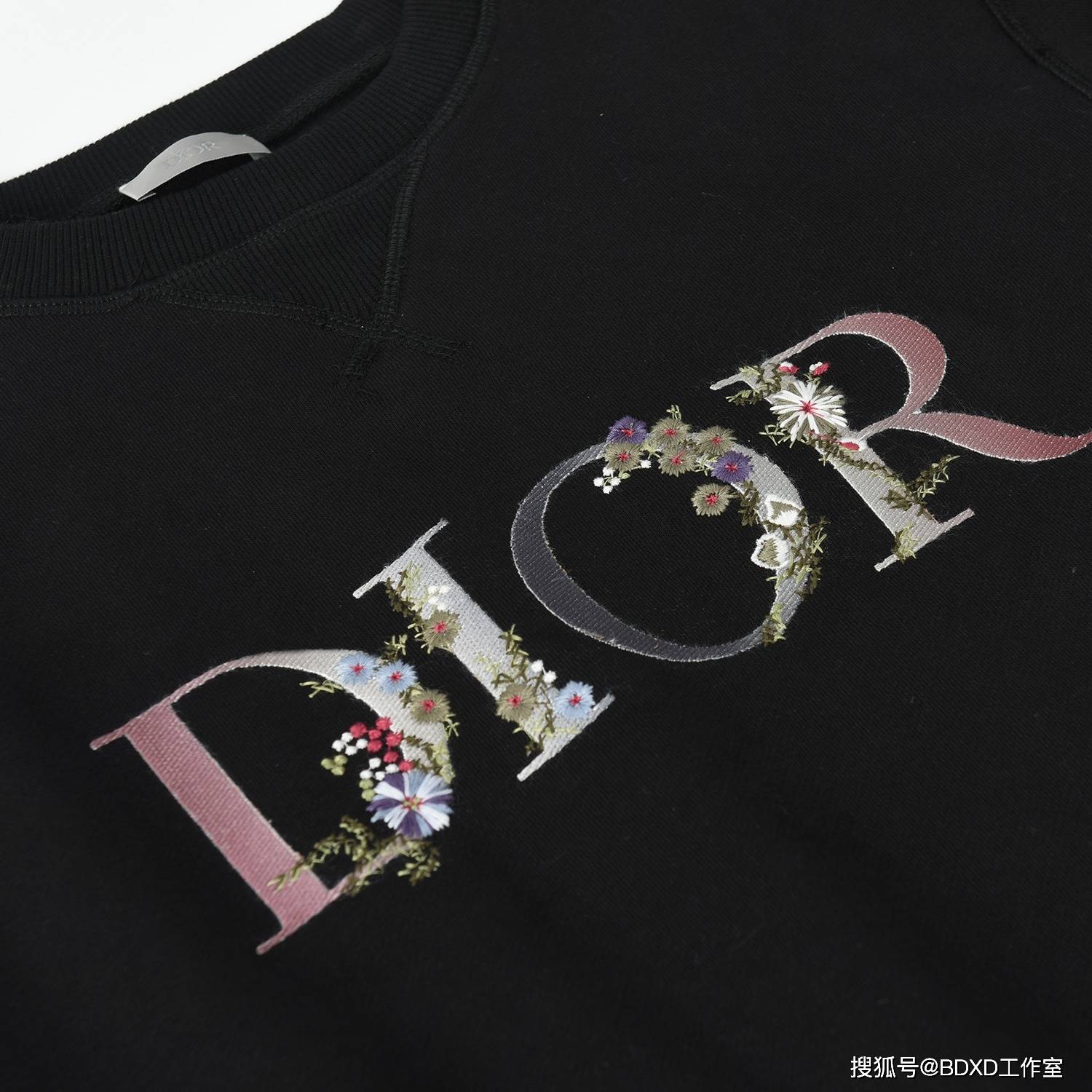 男女|Dior 21SS 花卉Logo刺绣圆领卫衣