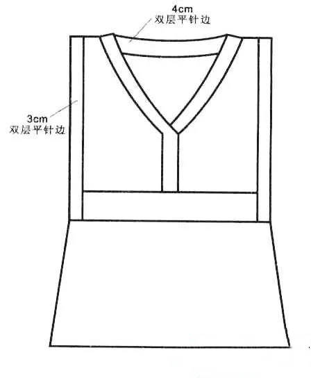 全平入卡 优雅无袖开衫毛衣编织教程、图解