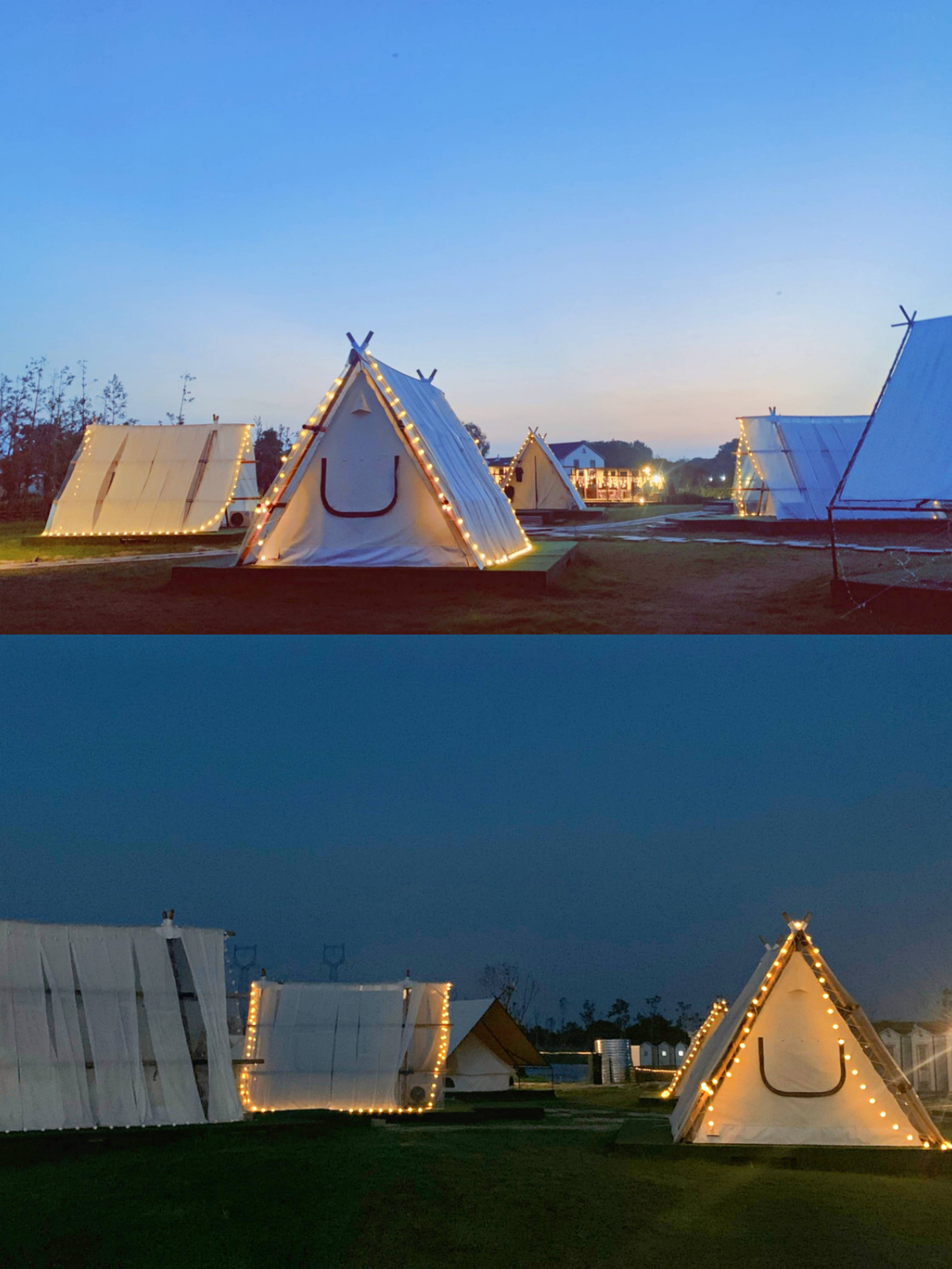 好玩,好看还好拍的野营基地,森林,花海,溪流,草坪_帐篷