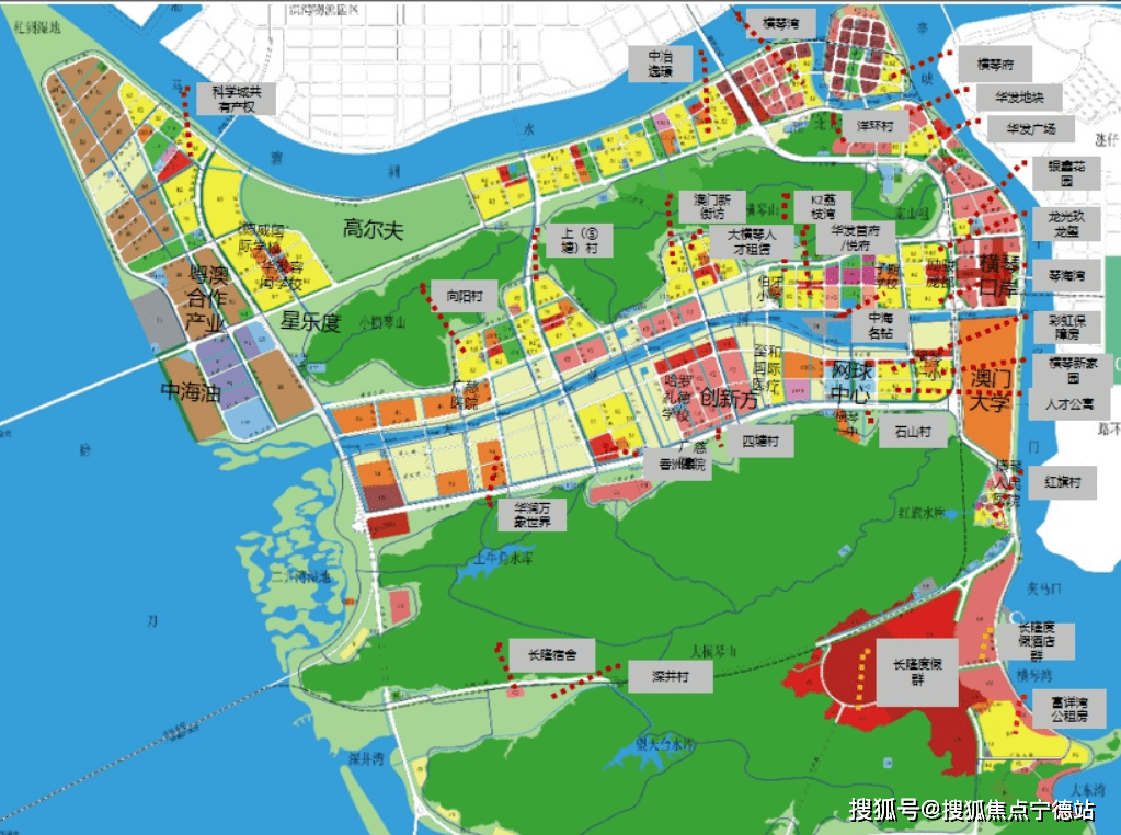 据分析,横琴本岛面积10646万㎡,其中城市建设总用地2800万㎡,规划居住
