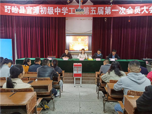 盱眙县官滩初级中学工会召开第五届第一次会员大会