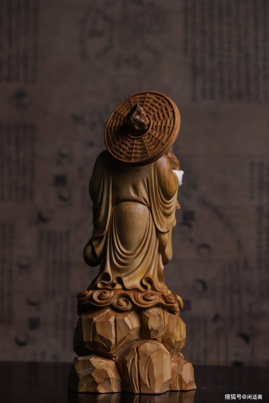 原创老山檀布袋弥勒檀香木雕摆件