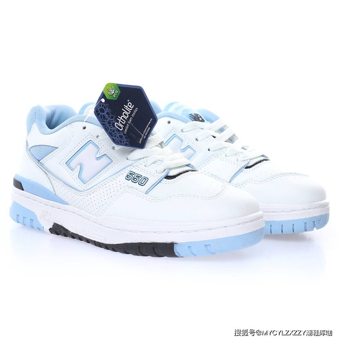 品牌 NB新百伦New Balance 经典复古低帮休闲运动篮球板鞋白蓝淡蓝北卡蓝 BB550HL1