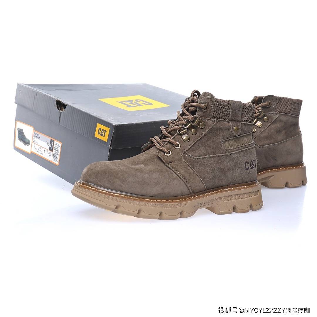 推土机 卡特CAT Miel Raz Mid 秋冬中帮牛皮系带马丁靴英伦工装户外休闲百搭鞋P720228