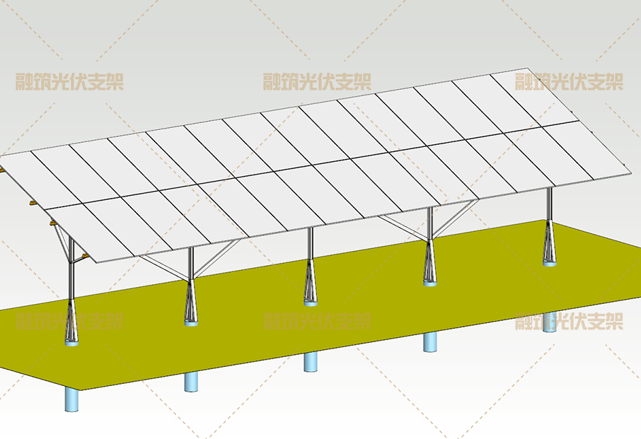 新型光伏支架镀铝锌单排柱设计方案
